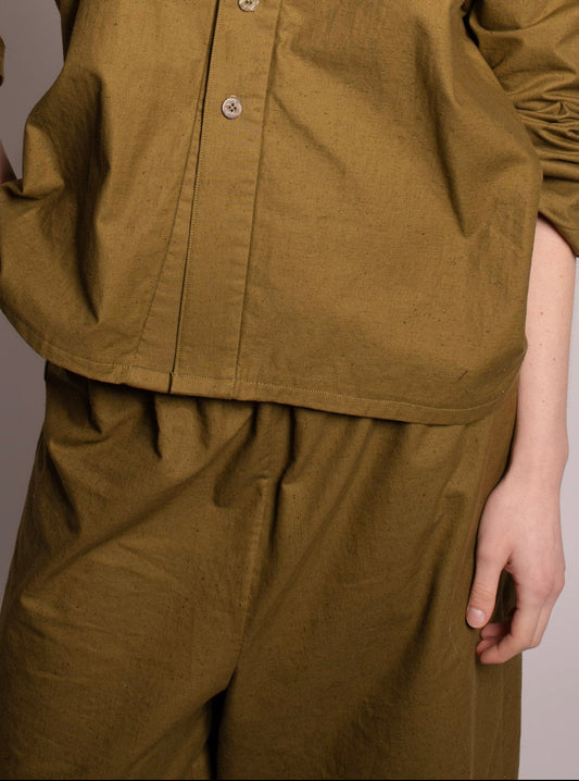 "Long Pant" Olive Green, Japanese Cotton
