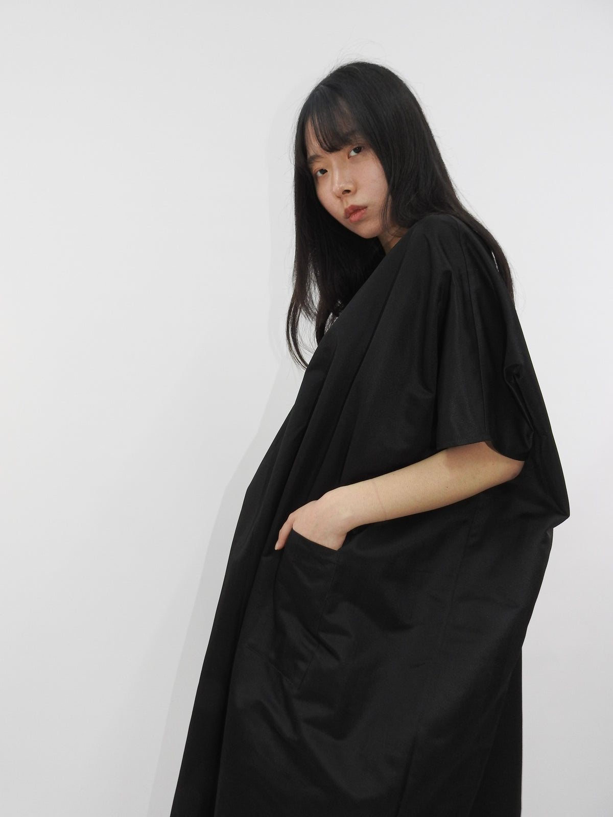 "One-Size Dress" Black, Cotton