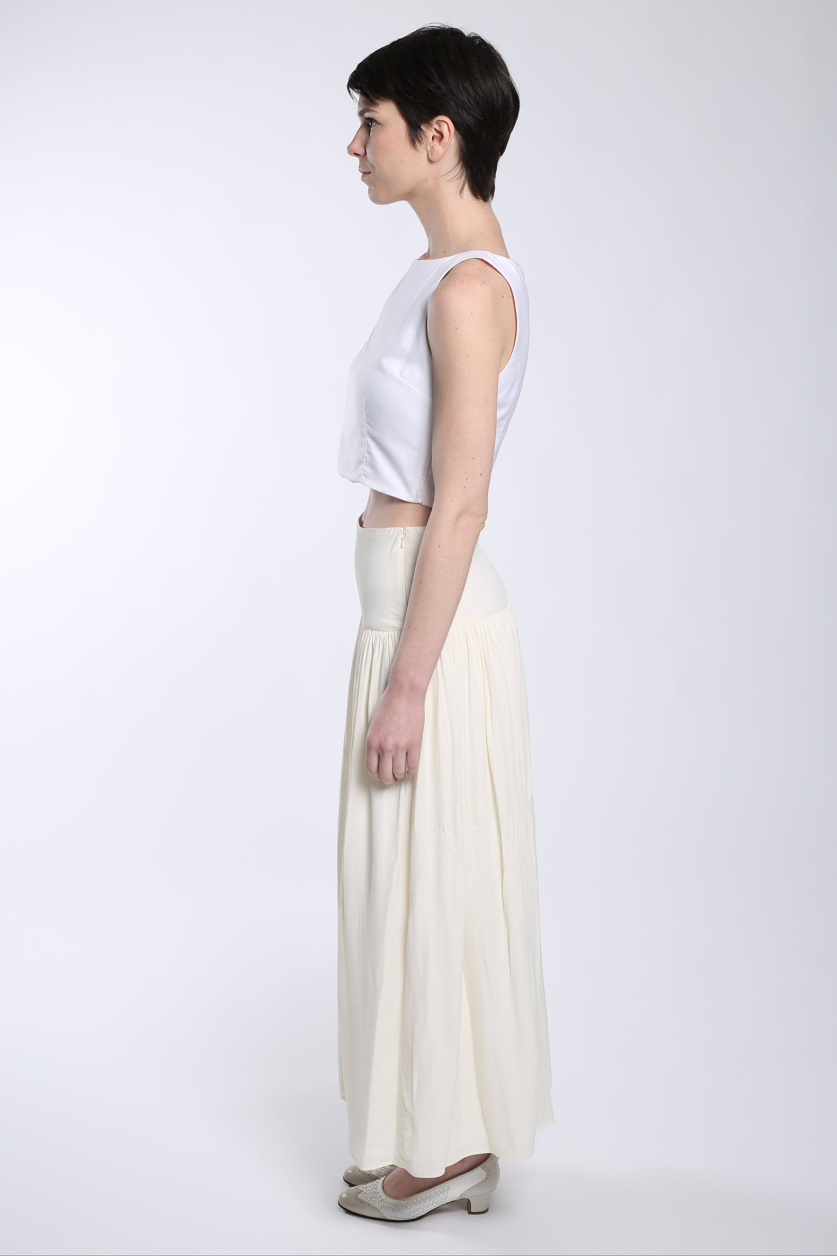 "Long Skirt" Ivory, Silk