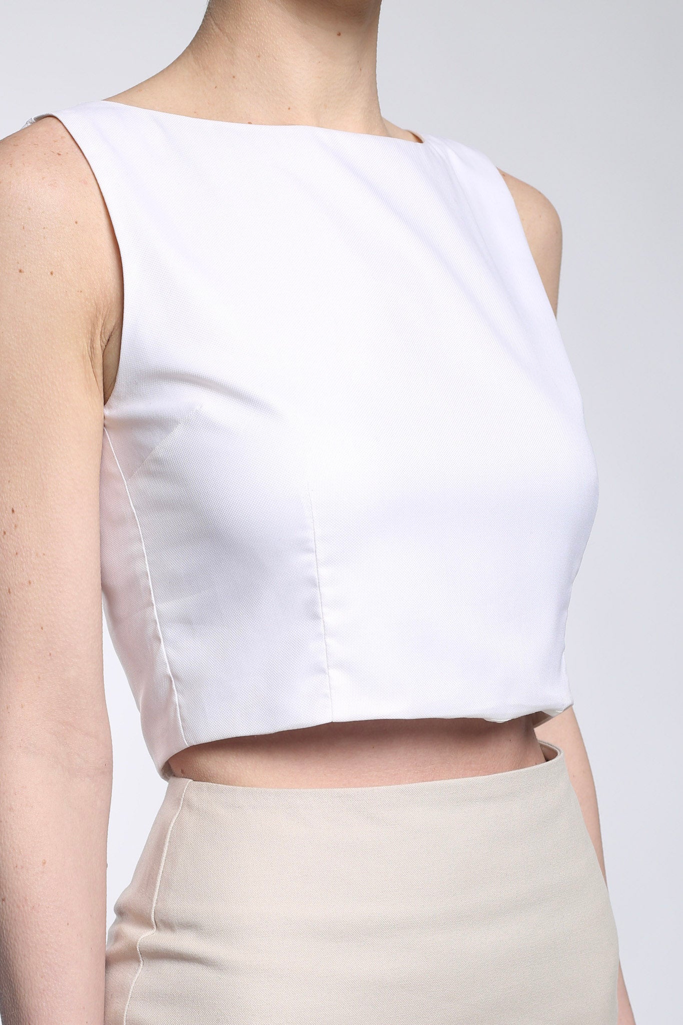 "Crop Top" White, Cotton