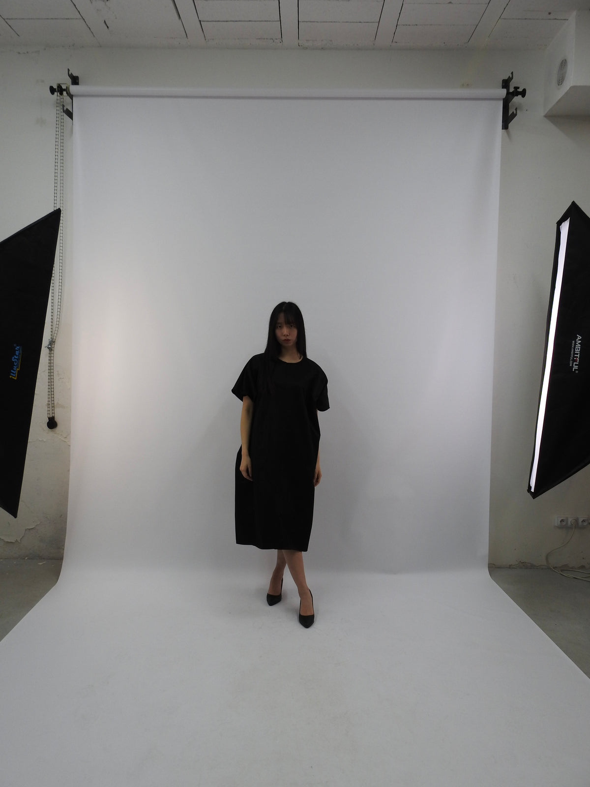 "One-Size Dress" Black, Cotton