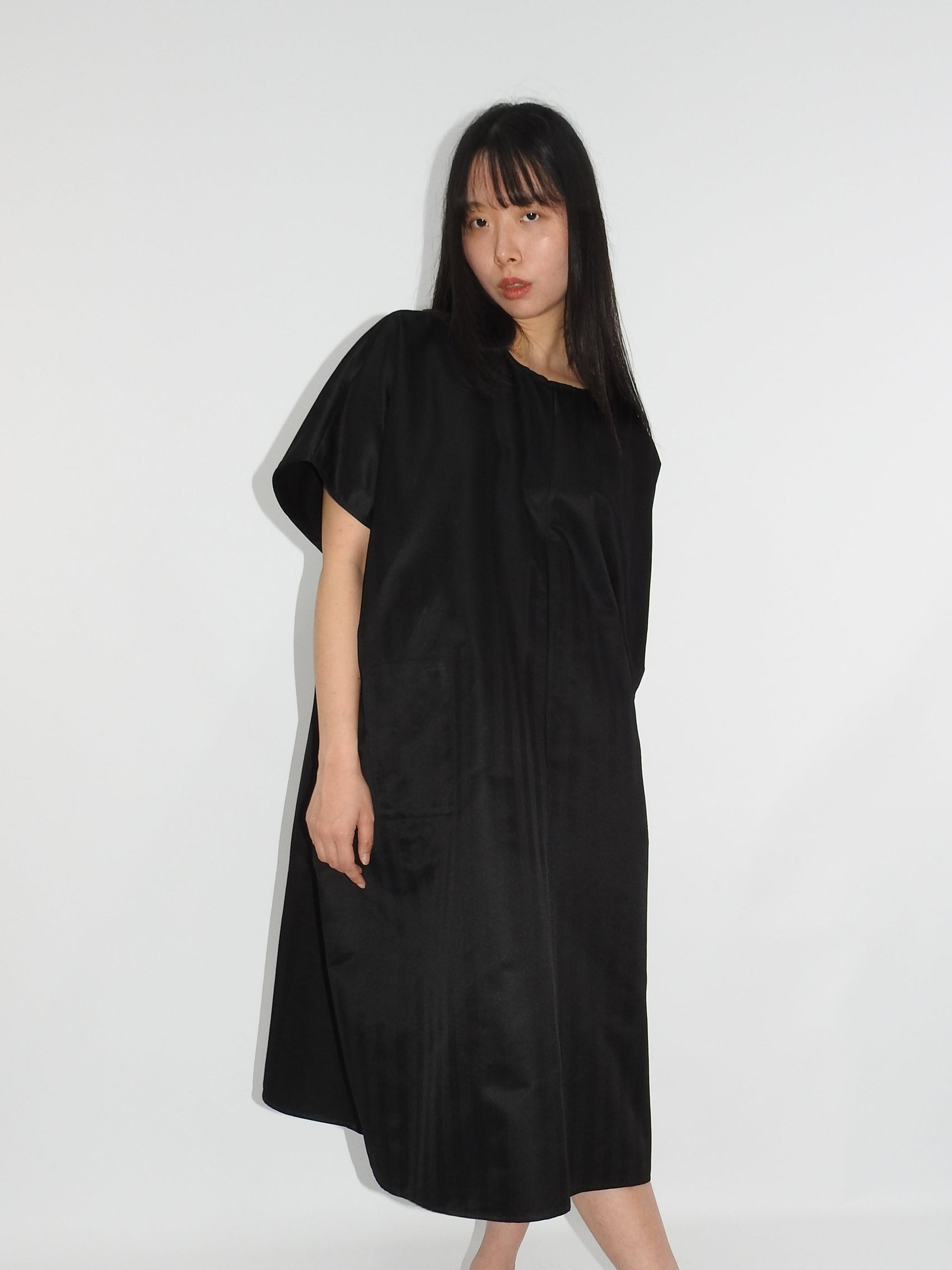 "One-Size Dress" Black, Cotton