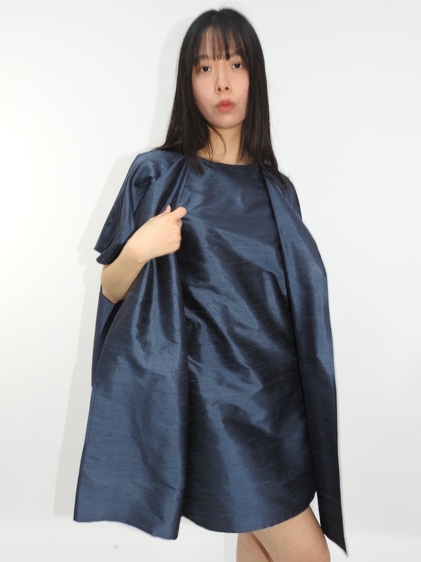 "Short Jacket" Midnight, Silk
