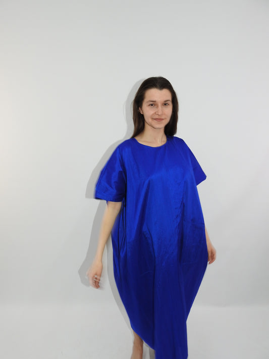 "One-Size Dress" Deep Blue, Silk