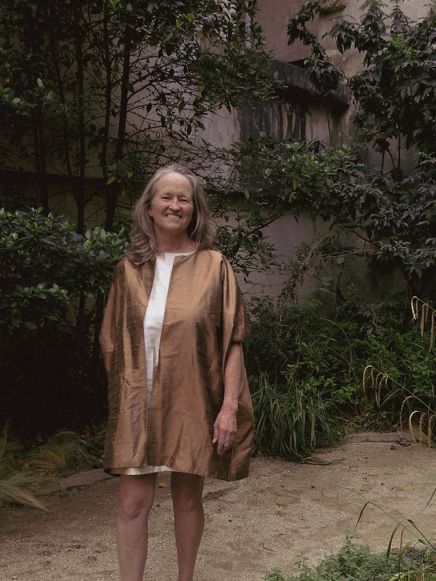"Short Jacket" Natural Brown, Silk