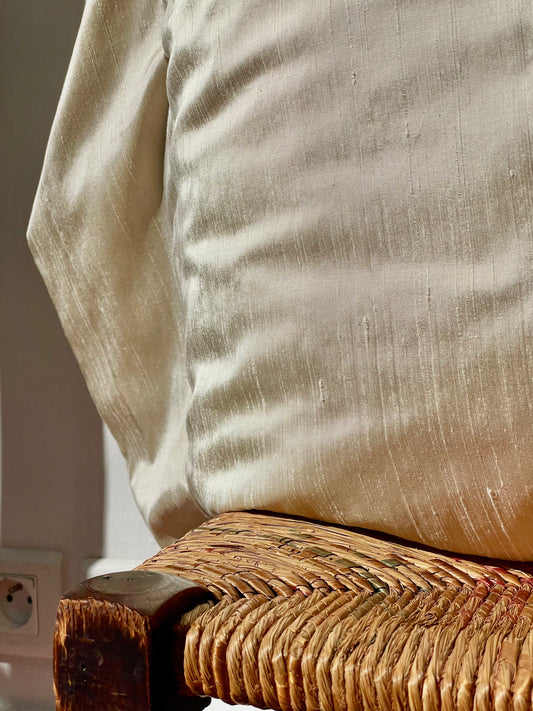 "Sunday Afternoon Pillow" Ivory, Silk