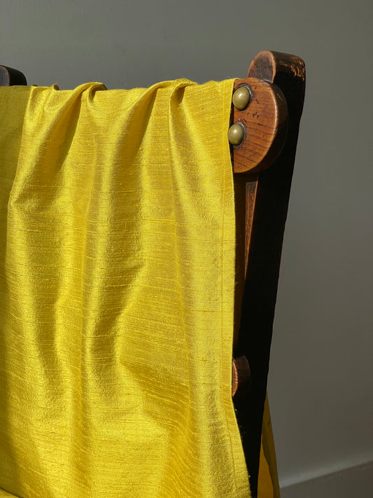 "Draped Dining Pillow" Golden, Silk