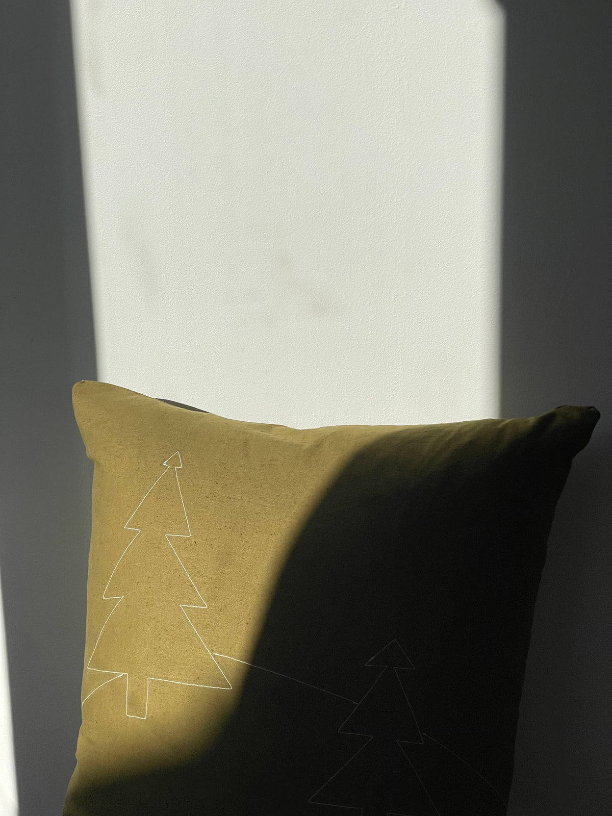 "Holiday Pillow" Natural Green, Japanese Cotton