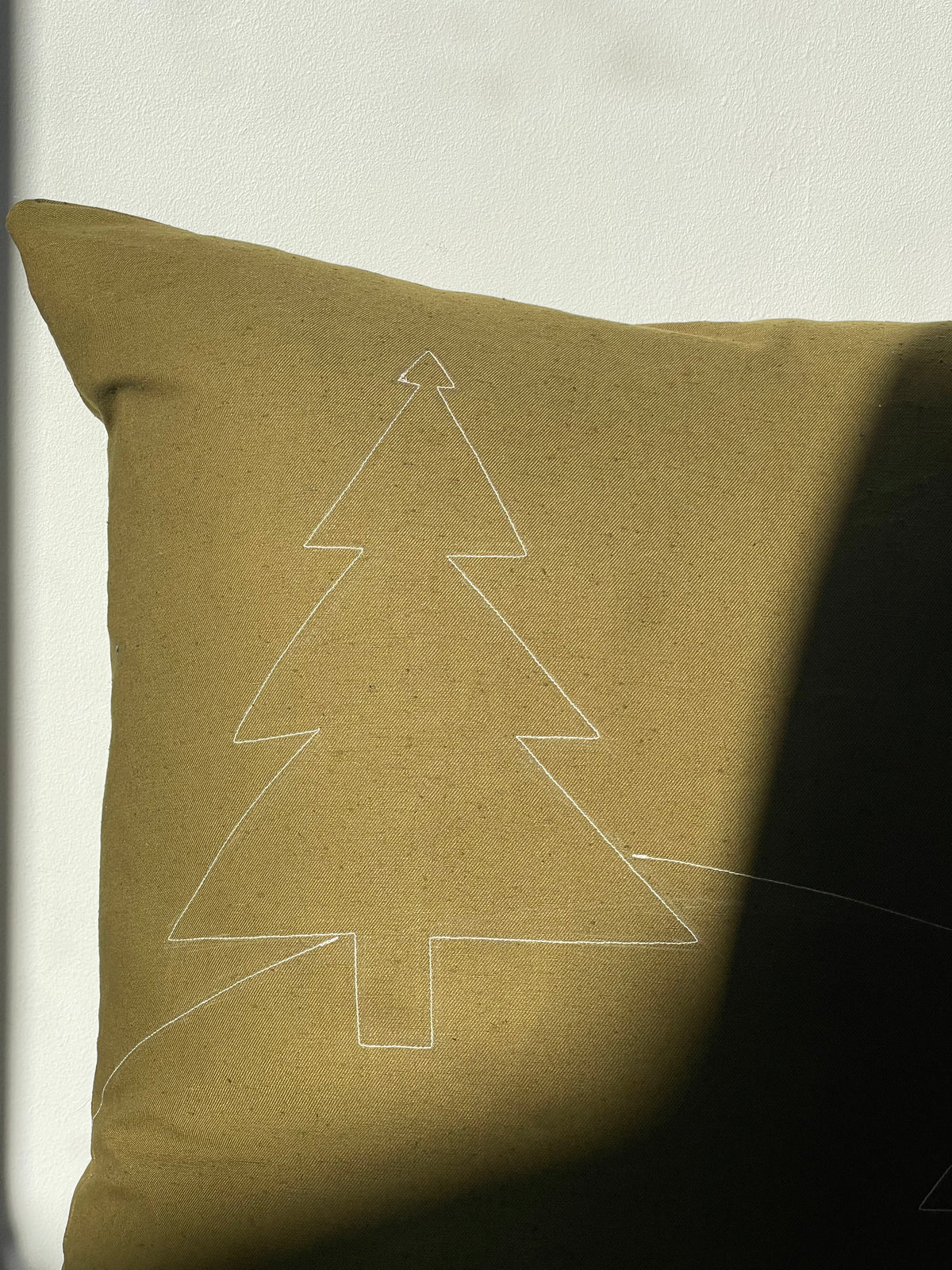 "Holiday Pillow" Natural Green, Japanese Cotton