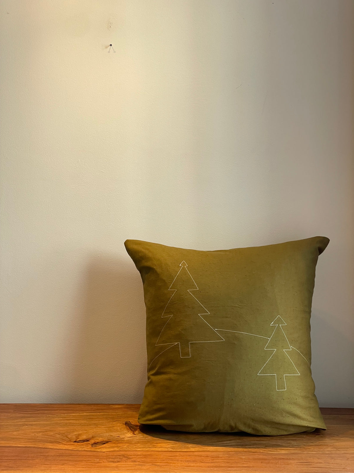 "Holiday Pillow" Natural Green, Japanese Cotton