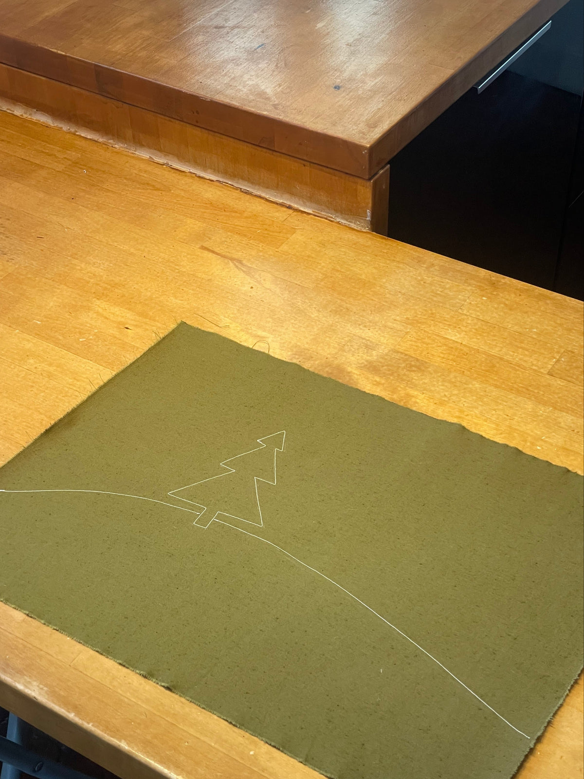 "Holiday Table" Natural Green, Japanese Cotton