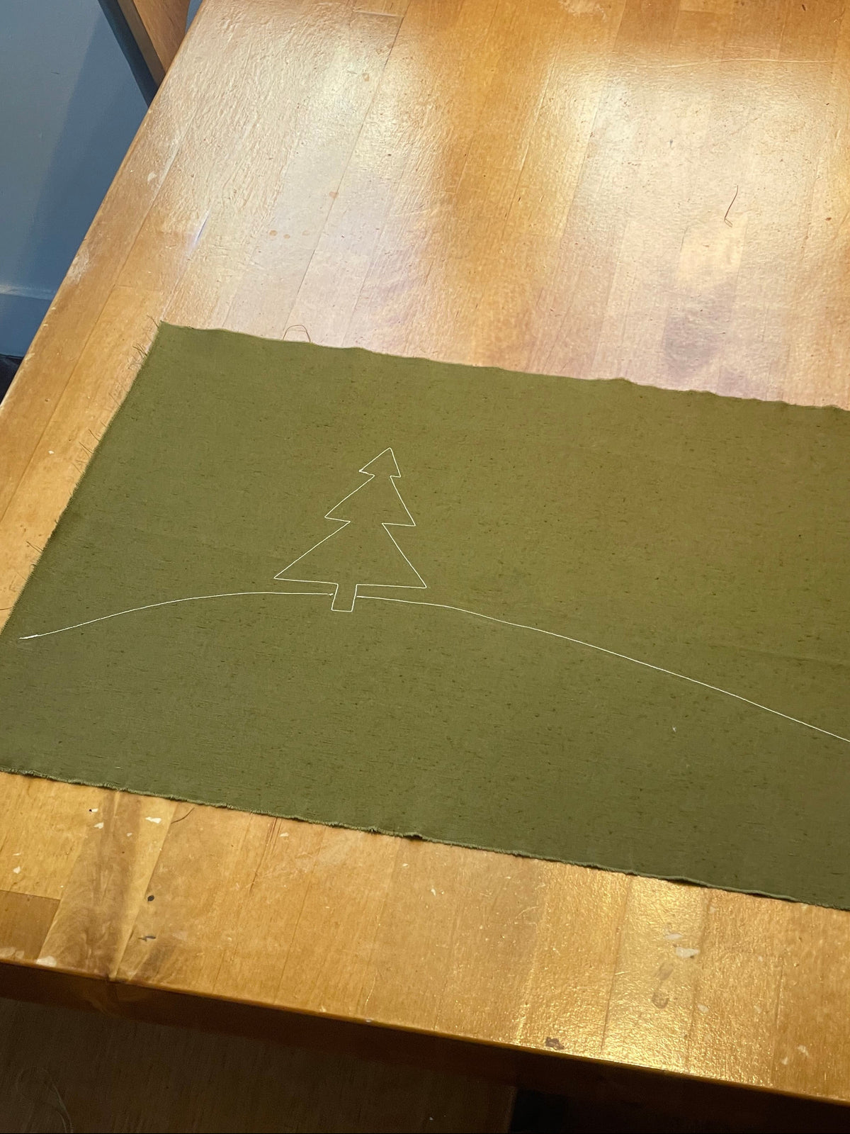 "Holiday Table" Natural Green, Japanese Cotton