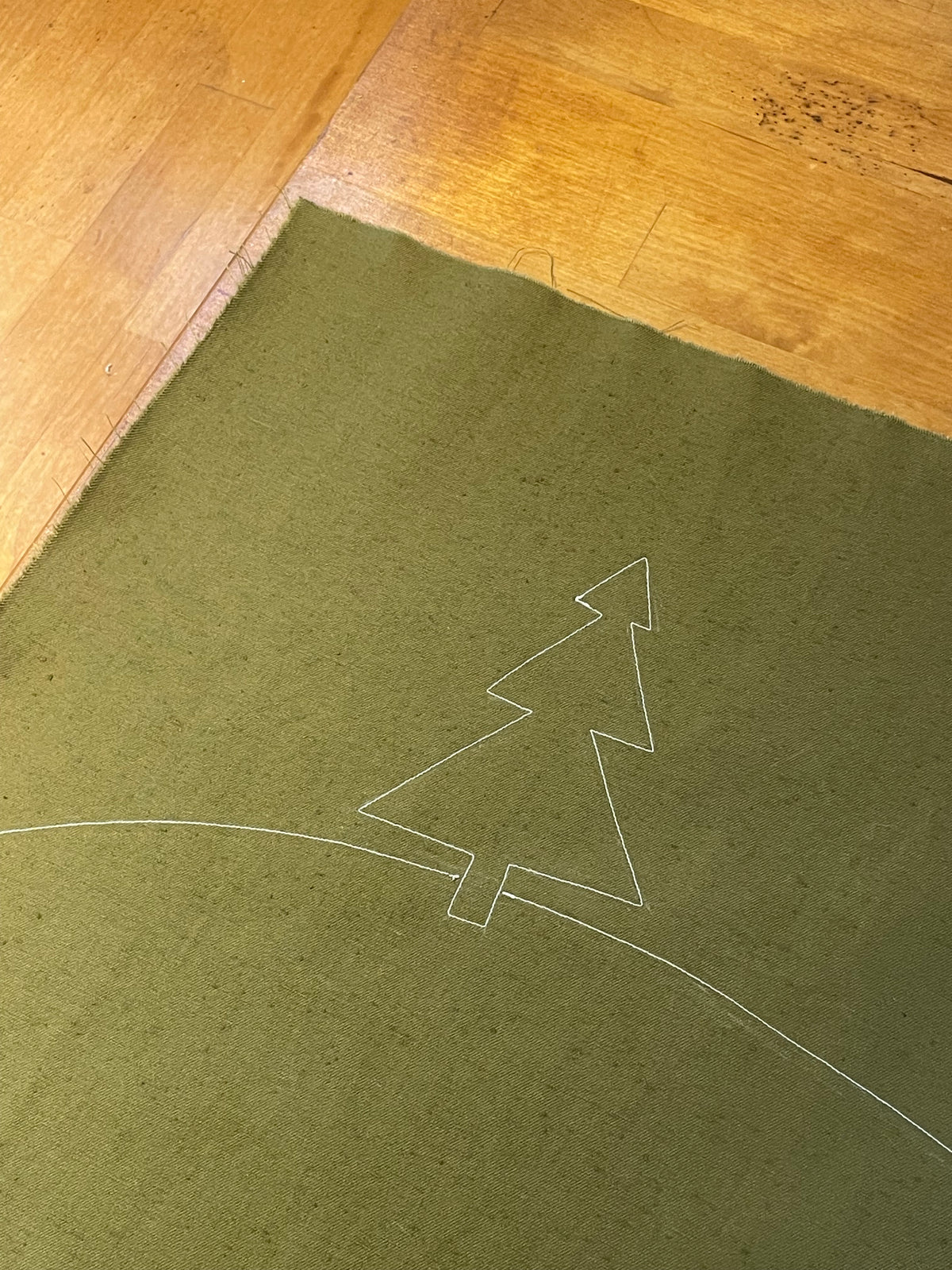 "Holiday Table" Natural Green, Japanese Cotton