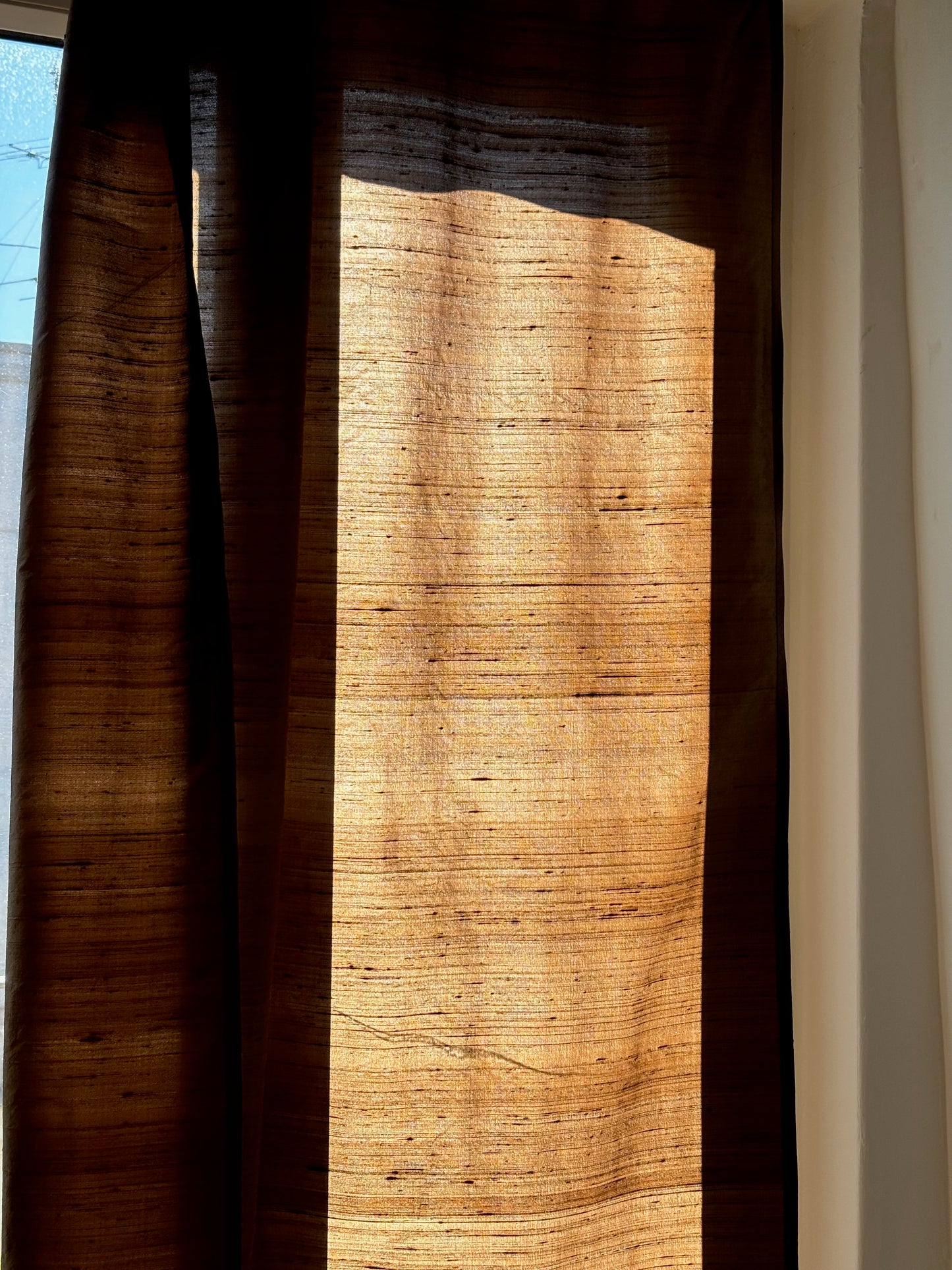 "Curtain" Natural Brown, Silk